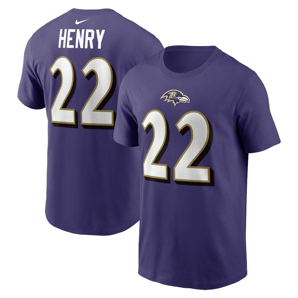 Derrick Henry  Player Name & Number T-Shirt - Baltimore Ravens T-shirts