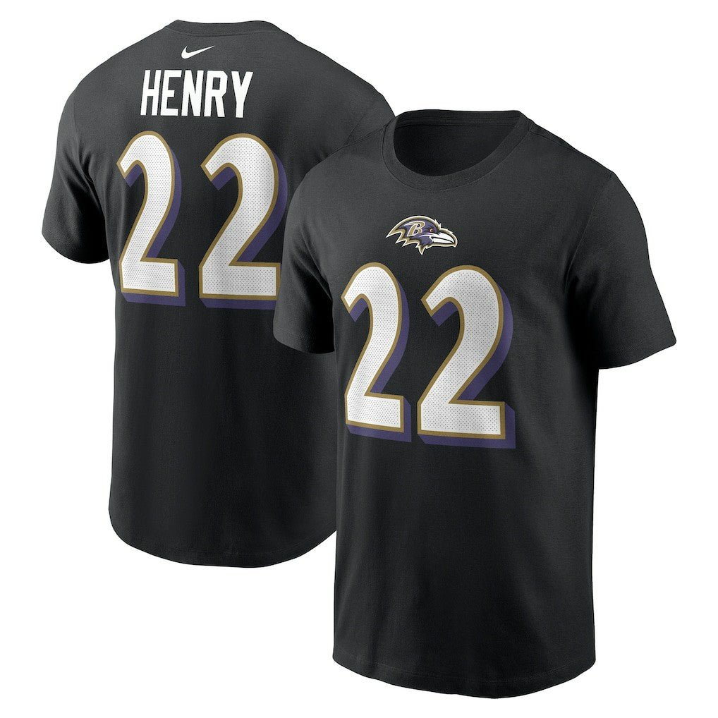 Derrick Henry  Player Name & Number T-Shirt - Baltimore Ravens T-shirts