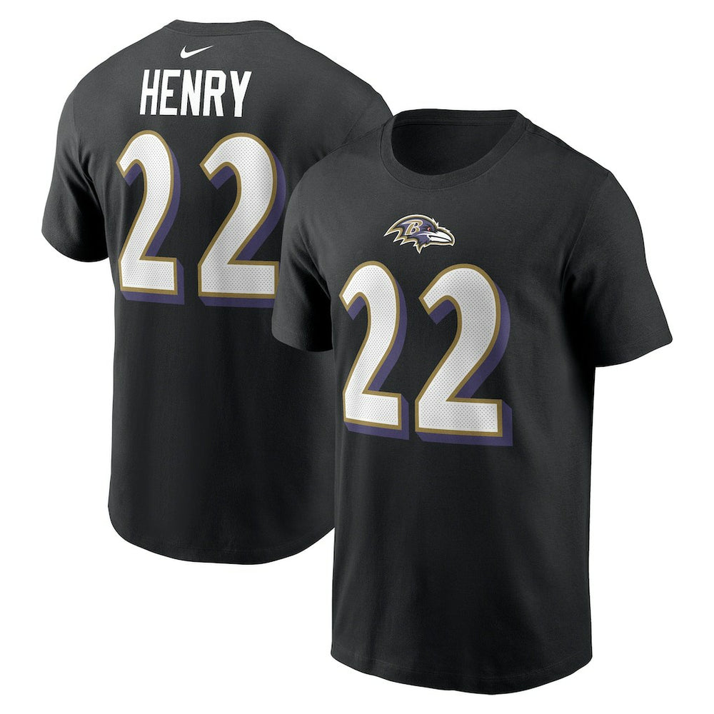 Derrick Henry  Player Name & Number T-Shirt - Baltimore Ravens T-shirts