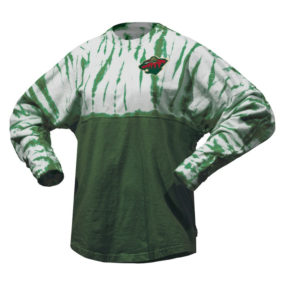 NHL Minnesota Wild Spirit Jersey Unisex Crystal Half Dye Long Sleeve T-Shirt