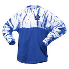 NHL Toronto Maple Leafs Spirit Jersey Unisex Crystal Half Dye Long Sleeve T-Shirt