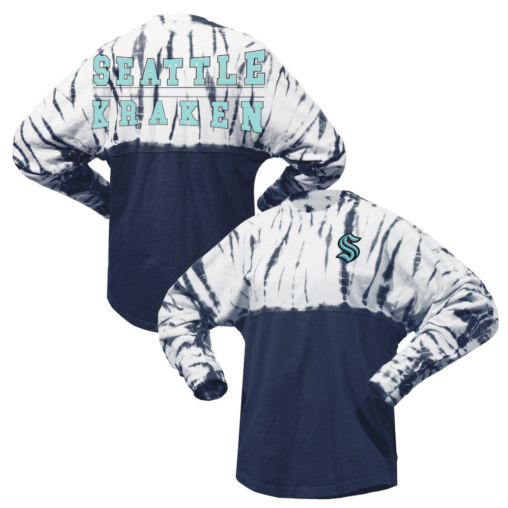 NHL Seattle Kraken Spirit Jersey Unisex Crystal Half Dye Long Sleeve T-Shirt