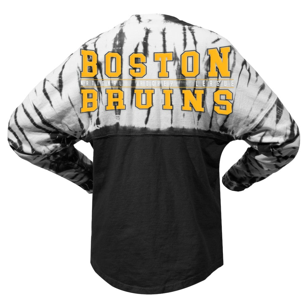 NHL Boston Bruins Spirit Jersey Unisex Crystal Half Dye Long Sleeve T-Shirt