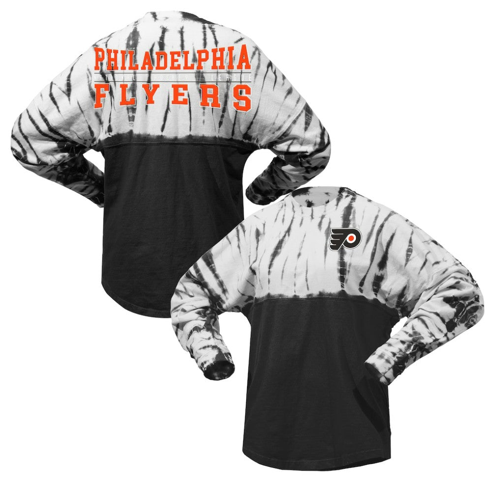 NHL Philadelphia Flyers Spirit Jersey Unisex Crystal Half Dye Long Sleeve T-Shirt