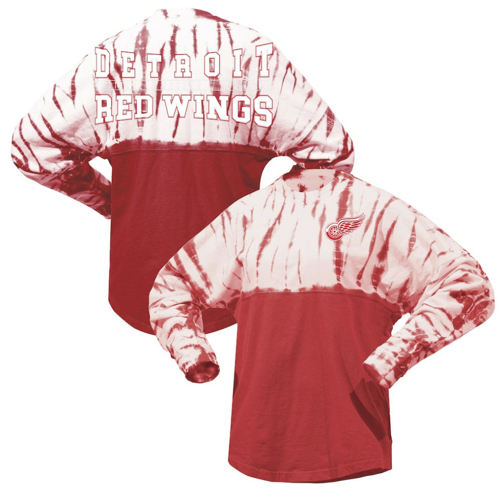 NHL Detroit Red Wings Spirit Jersey Unisex Crystal Half Dye Long Sleeve T-Shirt