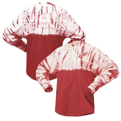 NHL Detroit Red Wings Spirit Jersey Unisex Crystal Half Dye Long Sleeve T-Shirt