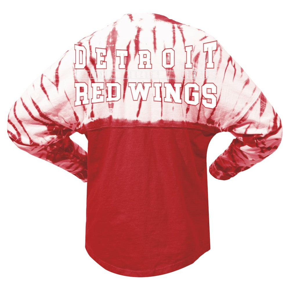 NHL Detroit Red Wings Spirit Jersey Unisex Crystal Half Dye Long Sleeve T-Shirt