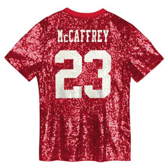 Christian McCaffrey  Women's Player Name & Number V-Neck Fashion Jersey - San Francisco 49ers Jerseys