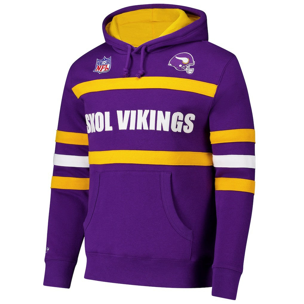 Vintage Logo Head Coach Fleece Pullover Hoodie - Minnesota Vikings Hoodies