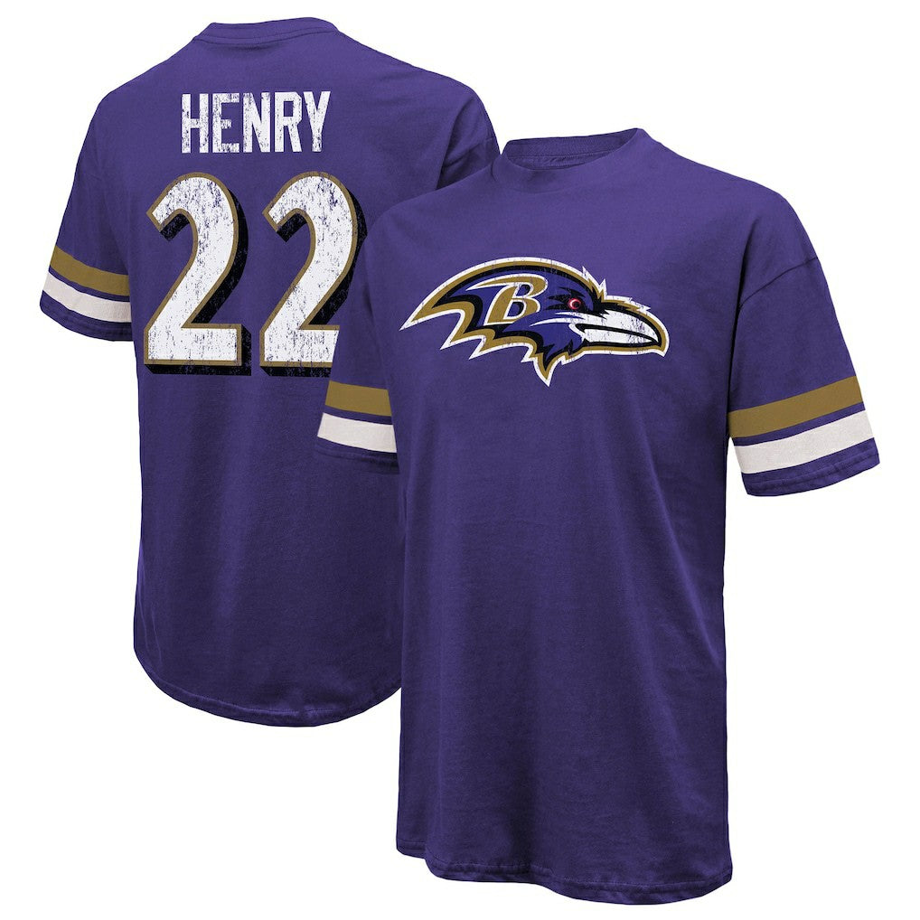 Derrick Henry  Majestic Threads Name & Number Oversized T-Shirt - Baltimore Ravens T-shirts