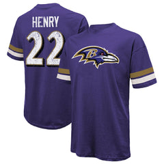 Derrick Henry  Majestic Threads Name & Number Oversized T-Shirt - Baltimore Ravens T-shirts