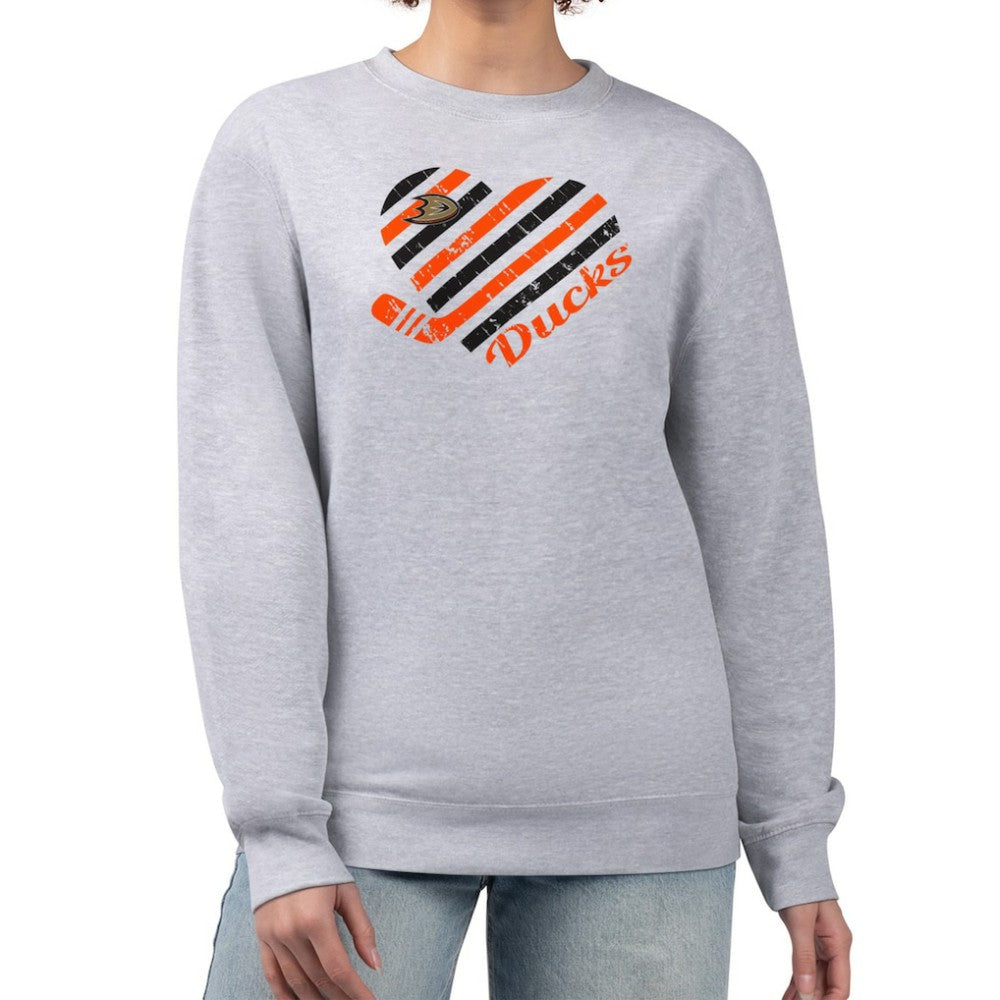 NHL Anaheim Ducks G-III 4Her by Carl Banks Women's Heart Graphic Pullover Sweatshirt