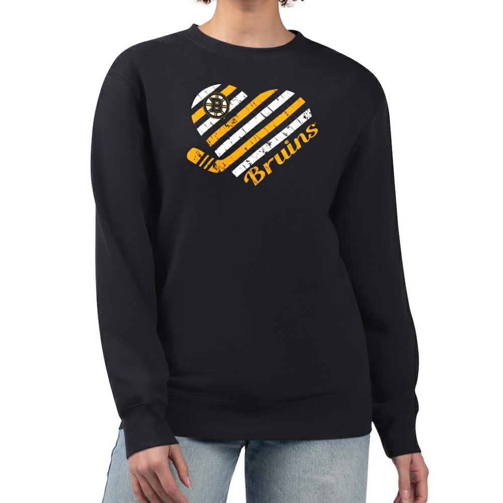 NHL Boston Bruins G-III 4Her by Carl Banks Women's Heart Graphic Pullover Sweatshirt
