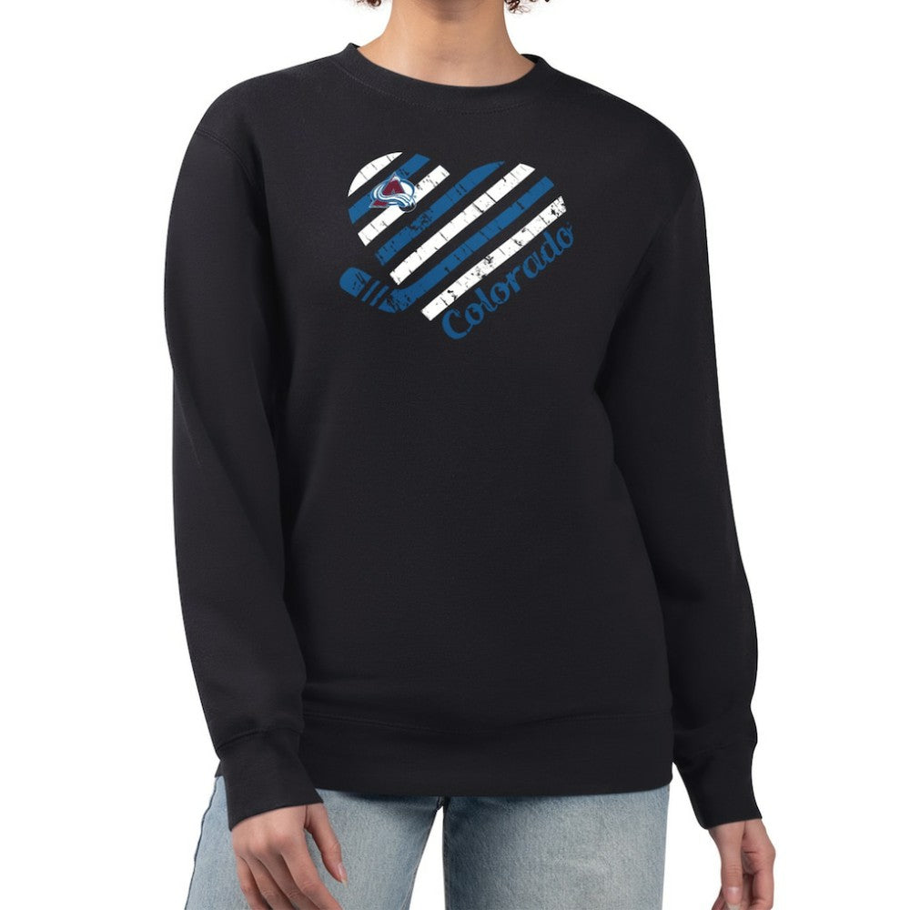 NHL Colorado Avalanche G-III 4Her by Carl Banks Women's Heart Graphic Pullover Sweatshirt