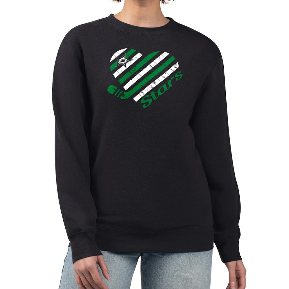 NHL Dallas Stars G-III 4Her by Carl Banks Women's Heart Graphic Pullover Sweatshirt