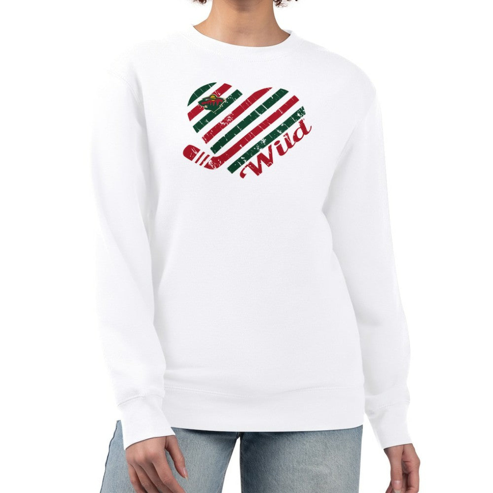 NHL Minnesota Wild G-III 4Her by Carl Banks Women's Heart Graphic Pullover Sweatshirt