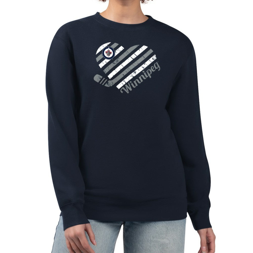 NHL Winnipeg Jets G-III 4Her by Carl Banks Women's Heart Graphic Pullover Sweatshirt