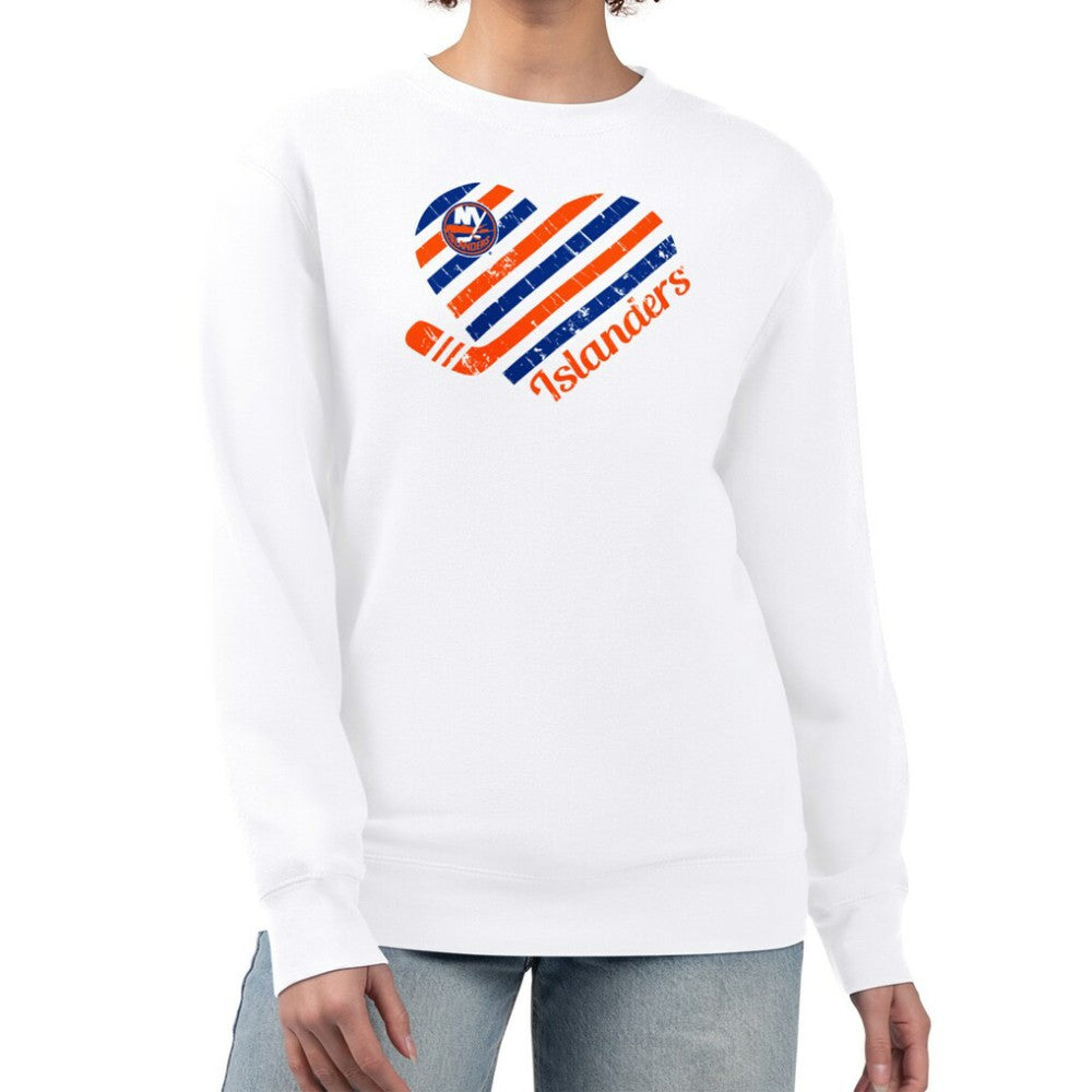 NHL New York Islanders G-III 4Her by Carl Banks Women's Heart Graphic Pullover Sweatshirt