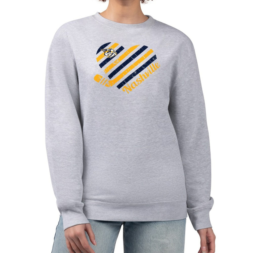 NHL Nashville Predators G-III 4Her by Carl Banks Women's Heart Graphic Pullover Sweatshirt