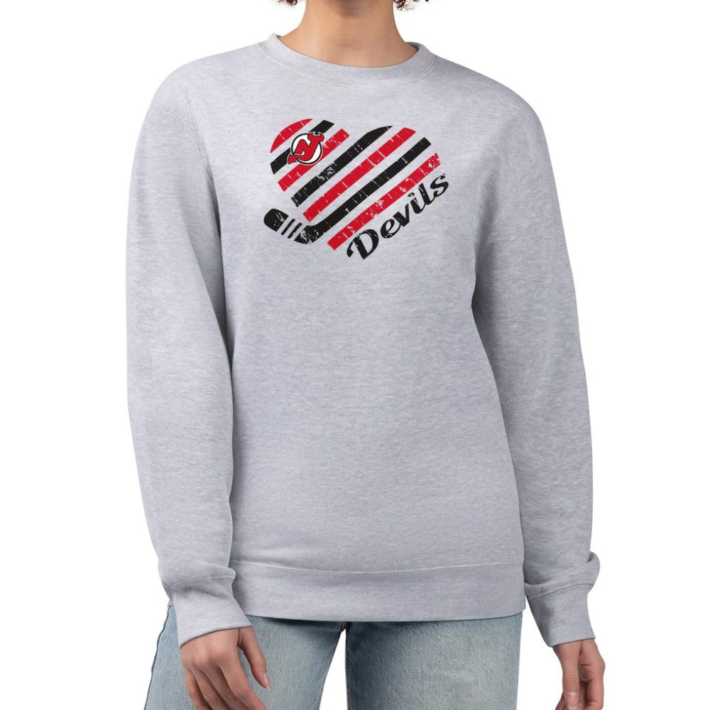 NHL New Jersey Devils G-III 4Her by Carl Banks Women's Heart Graphic Pullover Sweatshirt