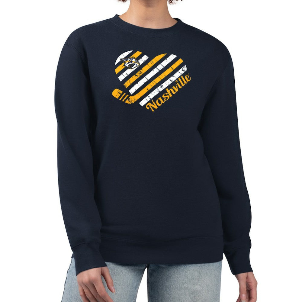 NHL Nashville Predators G-III 4Her by Carl Banks Women's Heart Graphic Pullover Sweatshirt