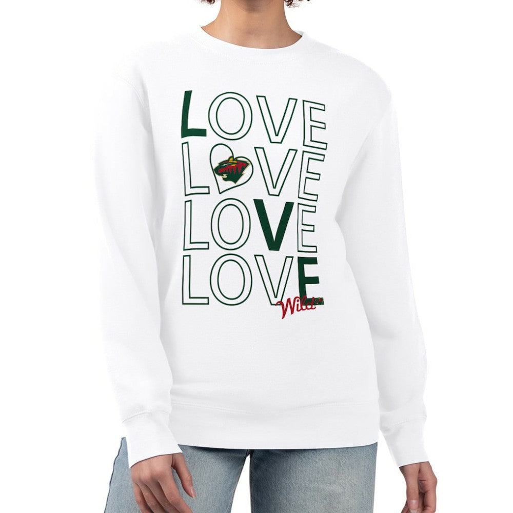 NHL Minnesota Wild G-III 4Her by Carl Banks Women's Lots Of Love Team Logo Graphic Pullover Sweatshirt