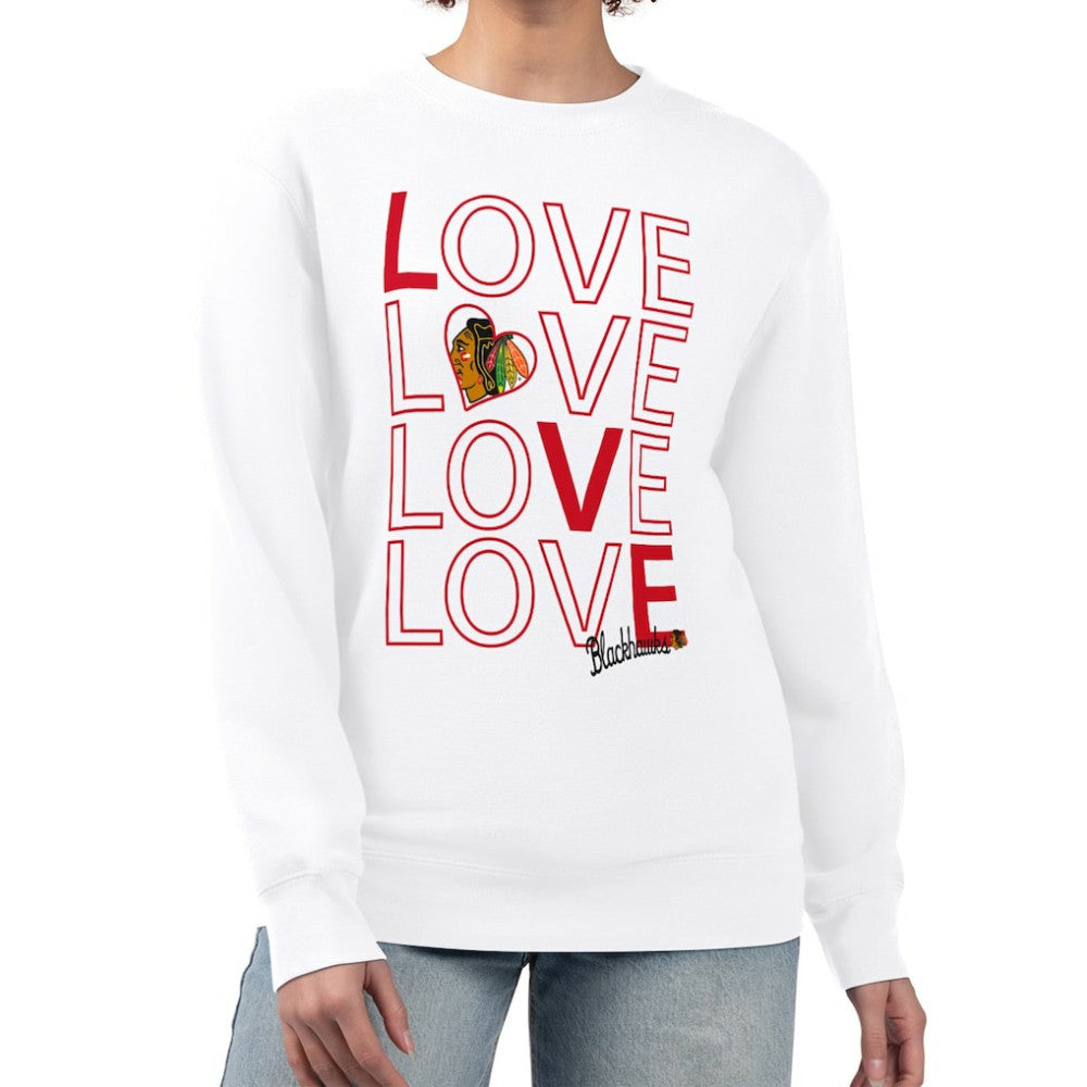 NHL Chicago Blackhawks G-III 4Her by Carl Banks Women's Lots Of Love Team Logo Graphic Pullover Sweatshirt