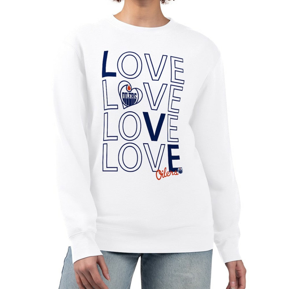 NHL Edmonton Oilers G-III 4Her by Carl Banks Women's Lots Of Love Team Logo Graphic Pullover Sweatshirt