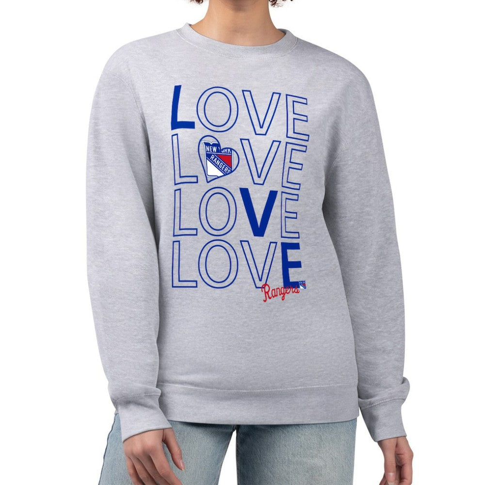 NHL New York Rangers G-III 4Her by Carl Banks Women's Lots Of Love Team Logo Graphic Pullover Sweatshirt