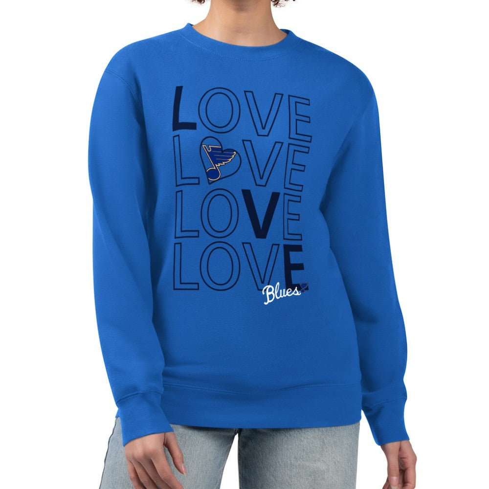 NHL St. Louis Blues G-III 4Her by Carl Banks Women's Lots Of Love Team Logo Graphic Pullover Sweatshirt
