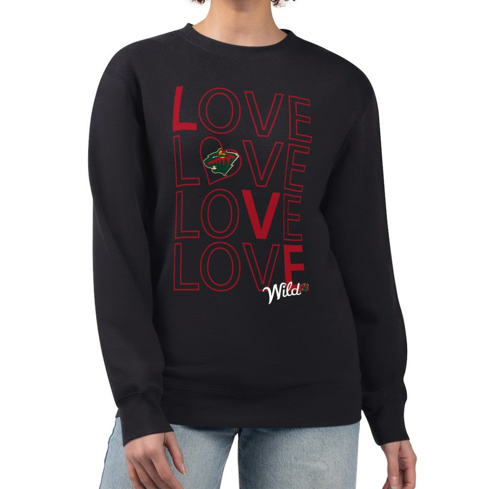 NHL Minnesota Wild G-III 4Her by Carl Banks Women's Lots Of Love Team Logo Graphic Pullover Sweatshirt