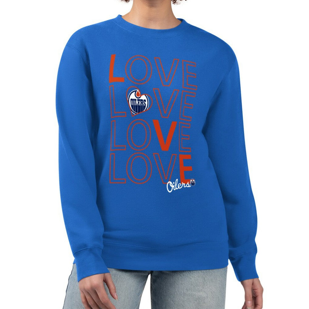 NHL Edmonton Oilers G-III 4Her by Carl Banks Women's Lots Of Love Team Logo Graphic Pullover Sweatshirt