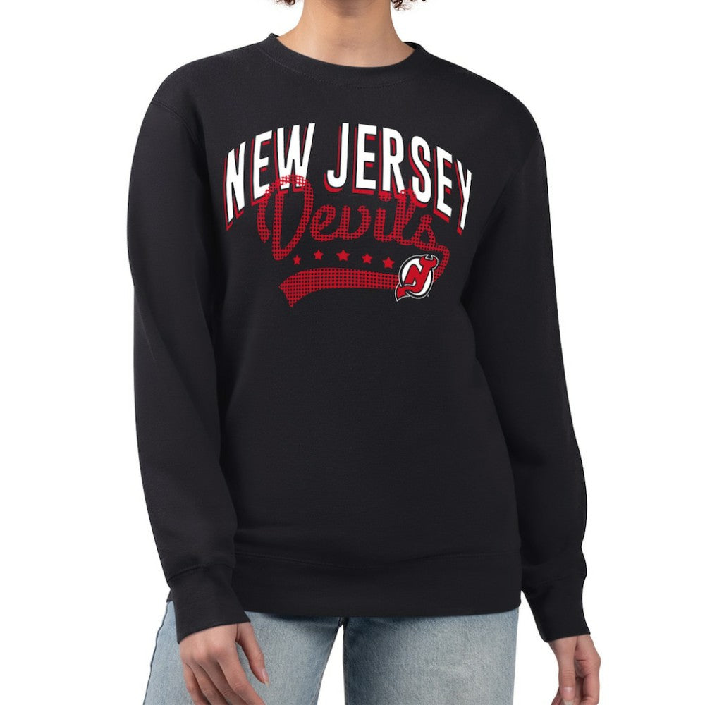 NHL New Jersey Devils G-III 4Her by Carl Banks Women's Filigree Team Graphic Fleece Pullover Sweatshirt