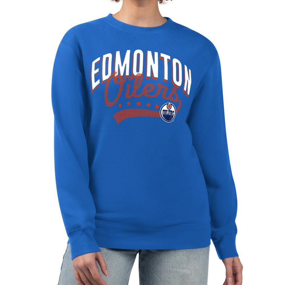 NHL Edmonton Oilers G-III 4Her by Carl Banks Women's Filigree Team Graphic Fleece Pullover Sweatshirt