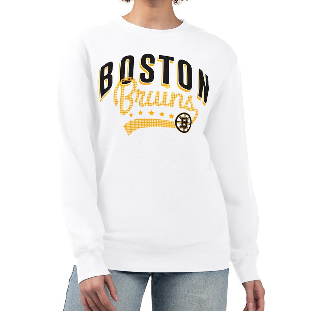 NHL Boston Bruins G-III 4Her by Carl Banks Women's Filigree Team Graphic Fleece Pullover Sweatshirt