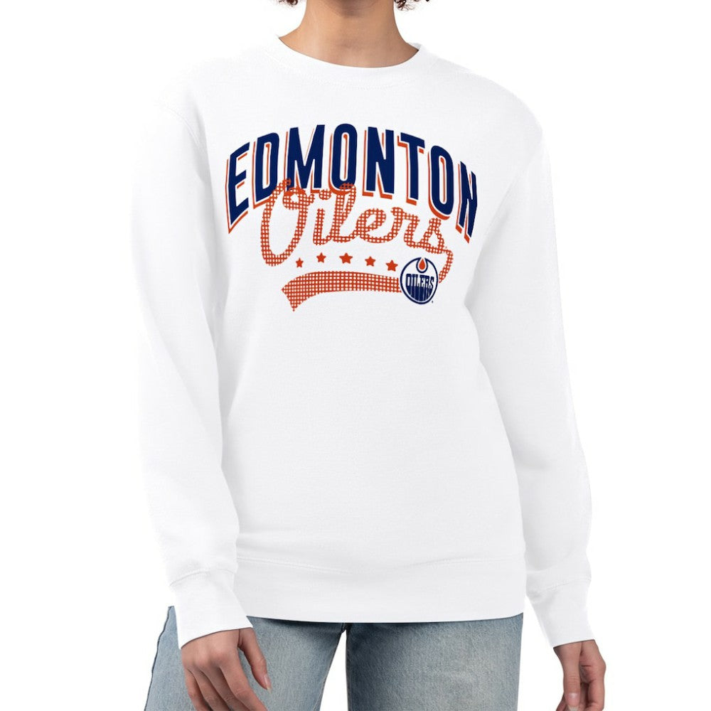 NHL Edmonton Oilers G-III 4Her by Carl Banks Women's Filigree Team Graphic Fleece Pullover Sweatshirt