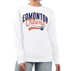 NHL Edmonton Oilers G-III 4Her by Carl Banks Women's Filigree Team Graphic Fleece Pullover Sweatshirt