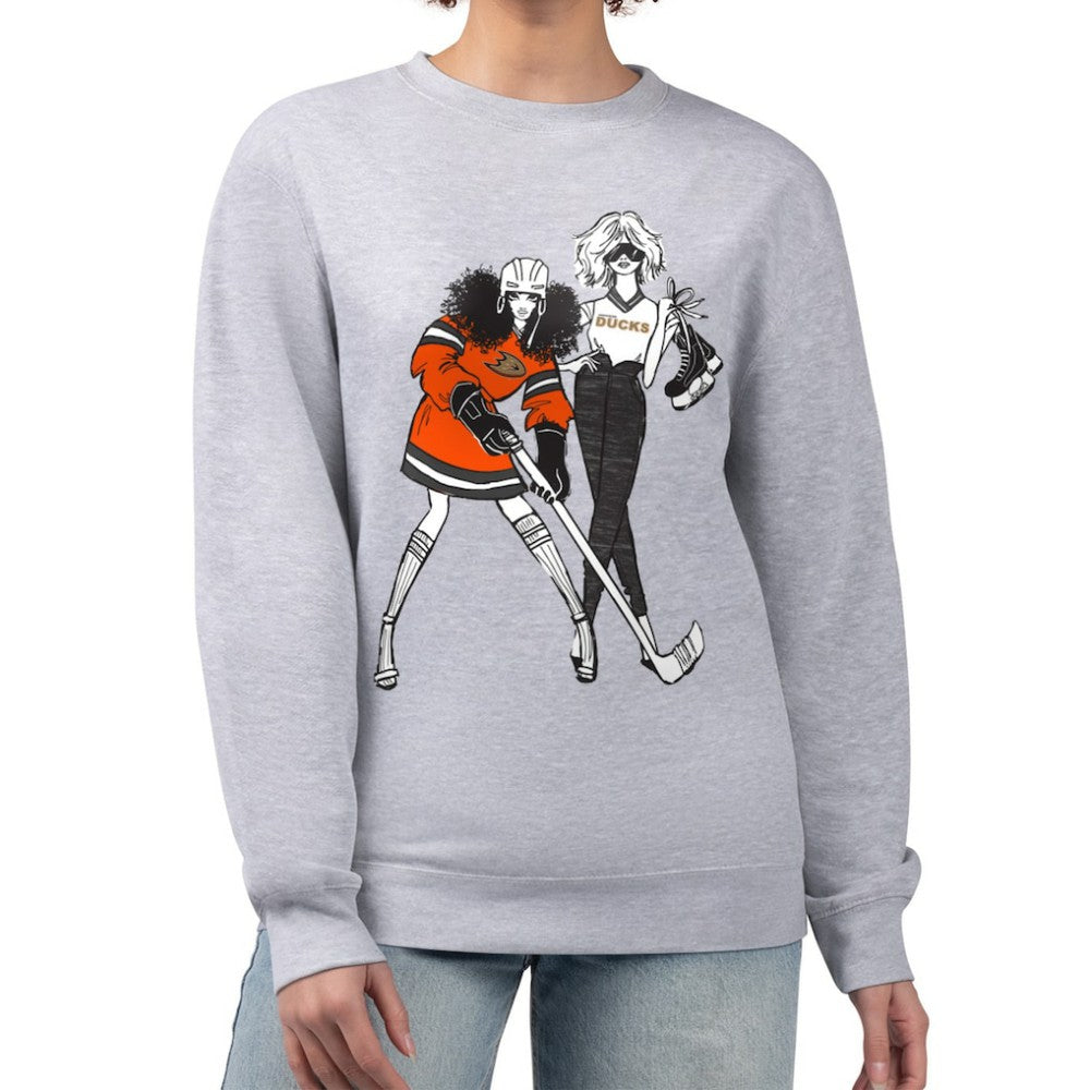 NHL Anaheim Ducks G-III 4Her by Carl Banks Women's Hockey Girls Team Graphic Fleece Pullover Sweatshirt