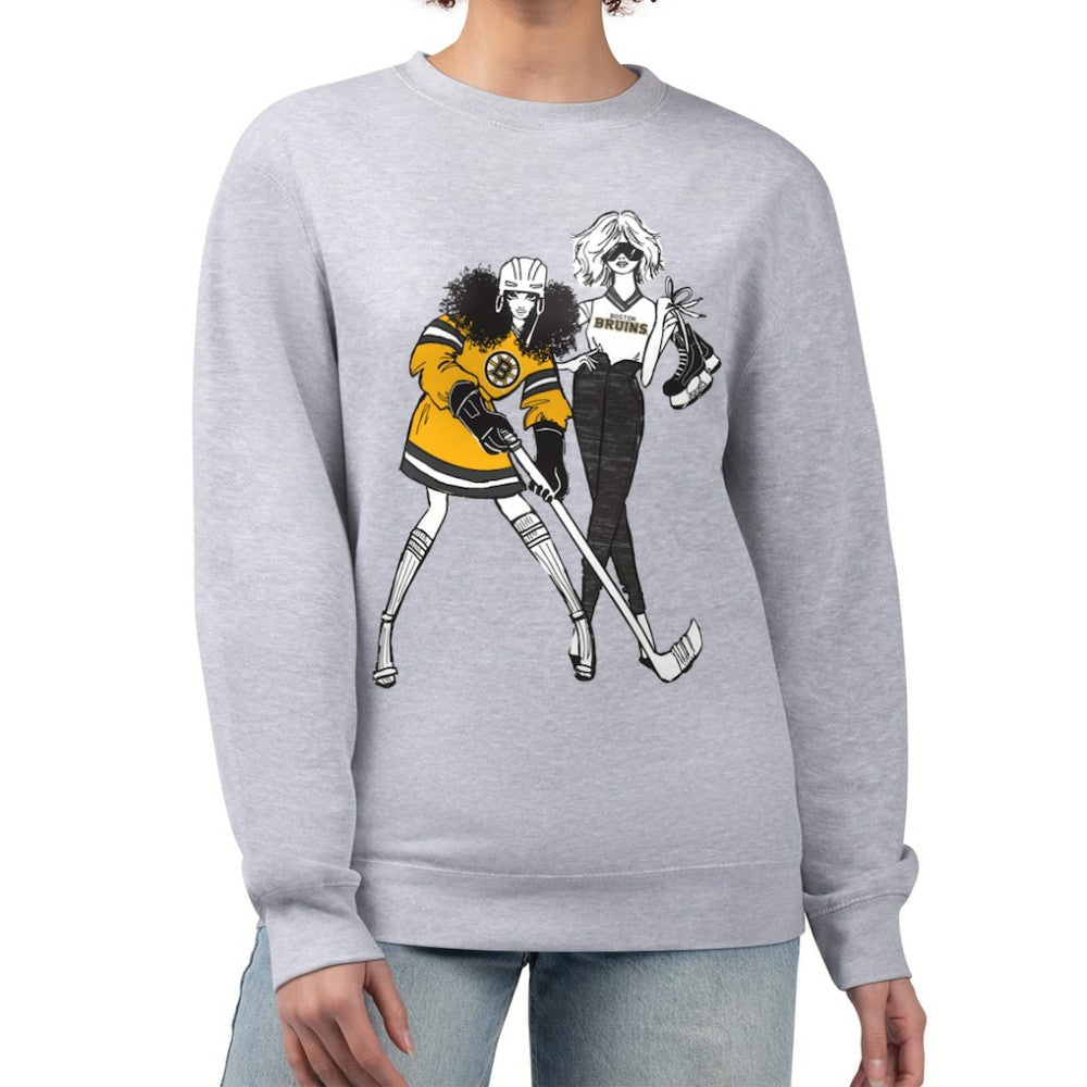NHL Boston Bruins G-III 4Her by Carl Banks Women's Hockey Girls Team Graphic Fleece Pullover Sweatshirt