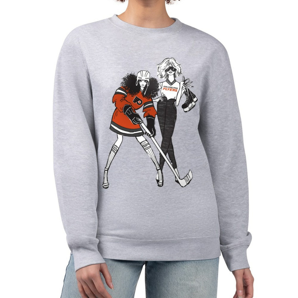 NHL Philadelphia Flyers G-III 4Her by Carl Banks Women's Hockey Girls Team Graphic Fleece Pullover Sweatshirt