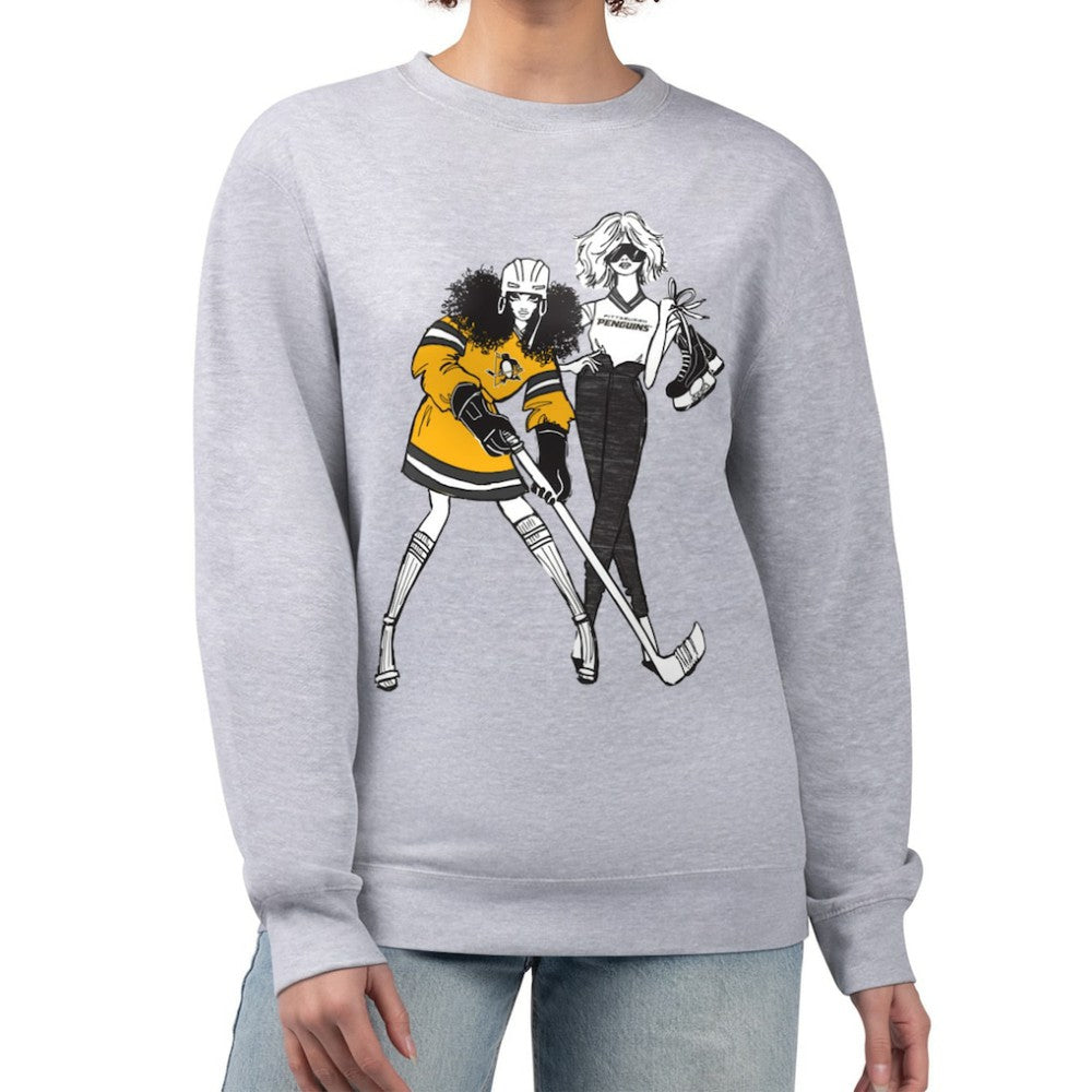 NHL Pittsburgh Penguins G-III 4Her by Carl Banks Women's Hockey Girls Team Graphic Fleece Pullover Sweatshirt