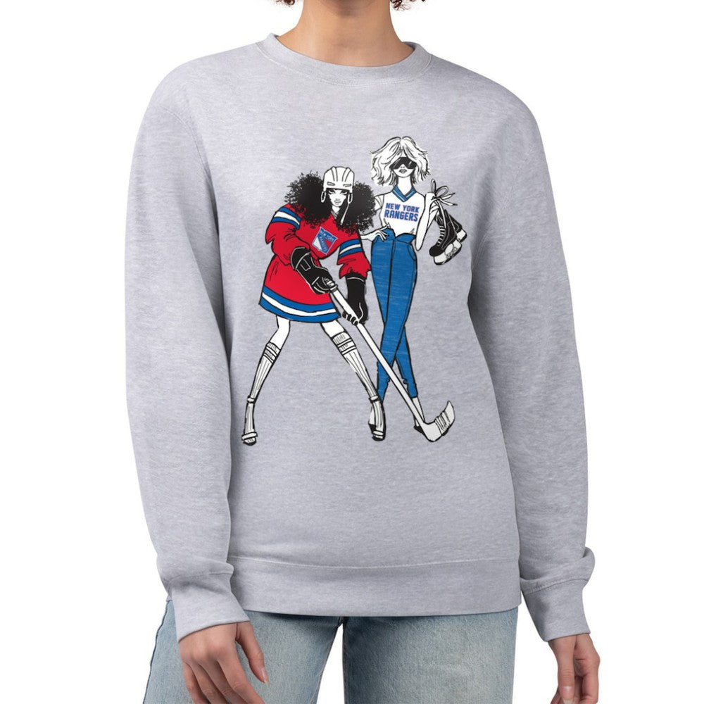 NHL New York Rangers G-III 4Her by Carl Banks Women's Hockey Girls Team Graphic Fleece Pullover Sweatshirt
