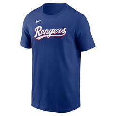 Royal Evan Carter Texas Rangers Nike Fuse Name & Number T-Shirt