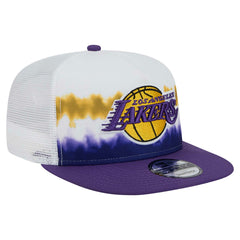 New Era Los Angeles Lakers Dip-Dye 9FIFTY A-Frame Trucker Snapback Hat