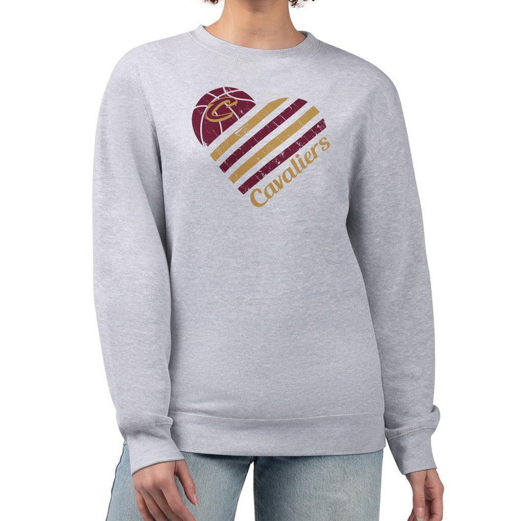 Cleveland Cavaliers G-III 4Her by Carl Banks Women's Heart Graphic Fleece Pullover Sweatshirt sale