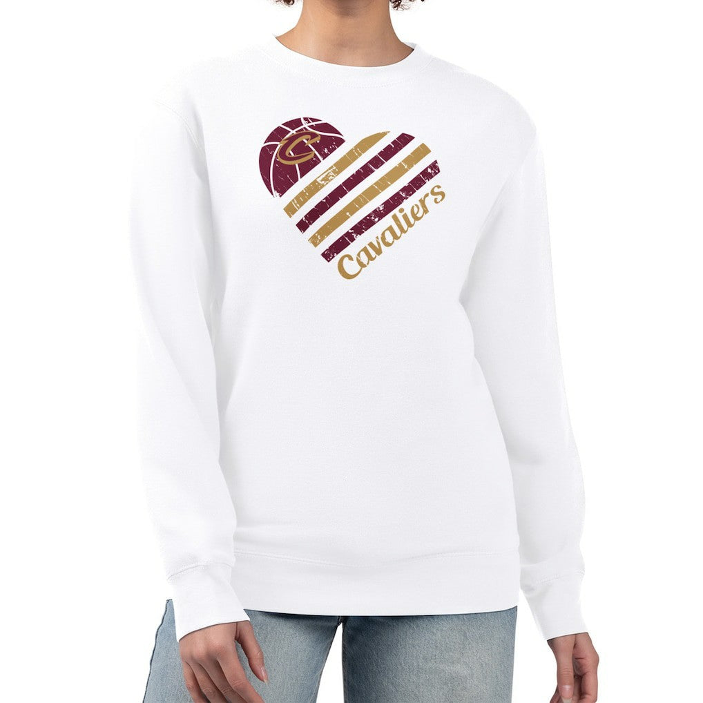 Cleveland Cavaliers G-III 4Her by Carl Banks Women's Heart Graphic Fleece Pullover Sweatshirt sale