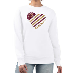 Cleveland Cavaliers G-III 4Her by Carl Banks Women's Heart Graphic Fleece Pullover Sweatshirt sale