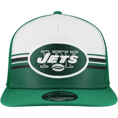 Striped A-Frame 9FIFTY Adjustable Trucker Snapback Hat - New York Jets Hats