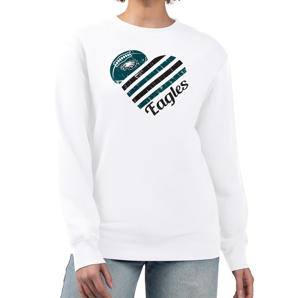 G-III 4Her by Carl Banks Women's Heart Graphic Fleece Pullover Sweatshirt - Philadelphia Eagles Pullover