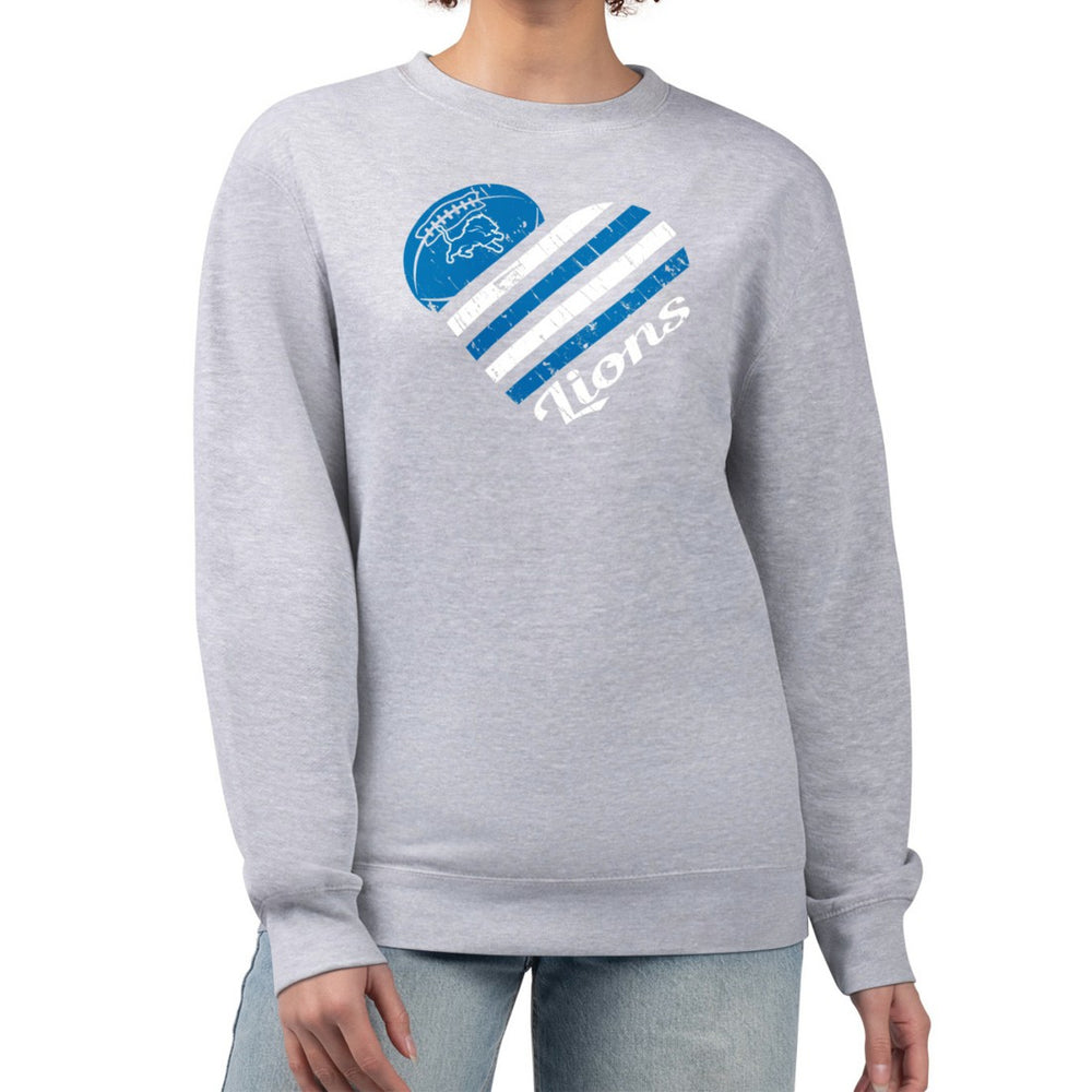 G-III 4Her by Carl Banks Women's Heart Graphic Fleece Pullover Sweatshirt - Detroit Lions Pullover